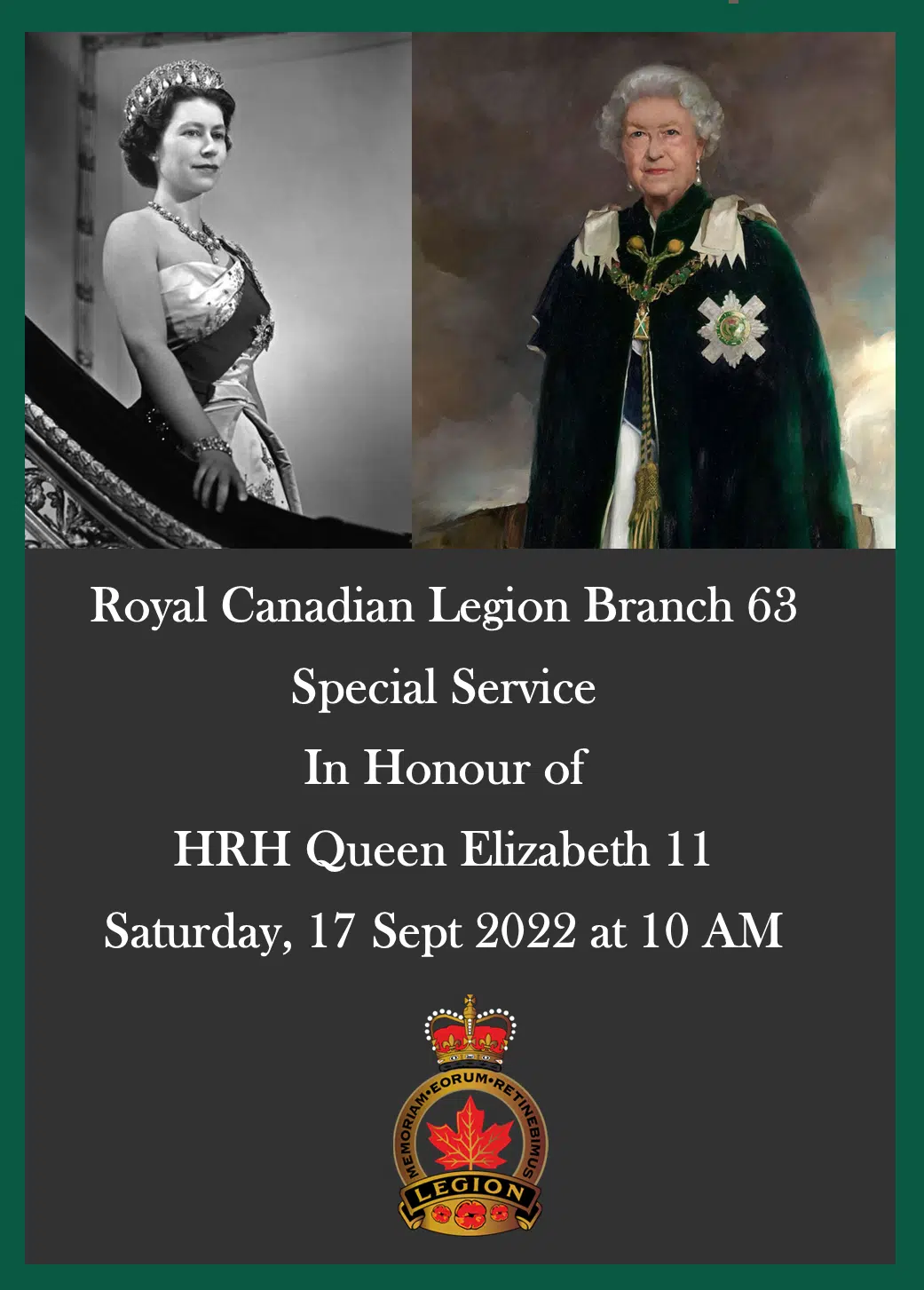 Dryden Legion Hosting Ceremony For Queen Elizabeth II