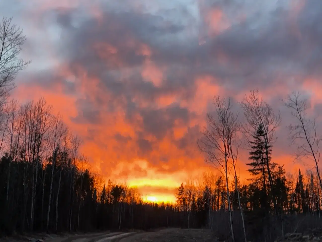 Red Lake Sunset - Kinross Road Project