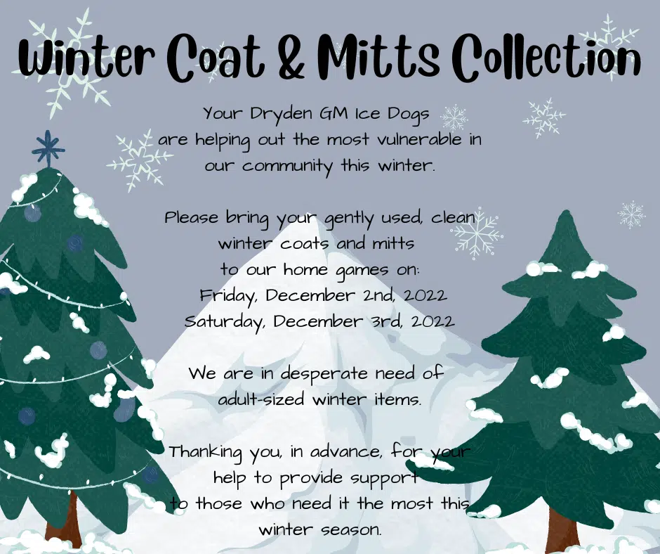 Ice Dogs Collecting Winter Items This Weekend