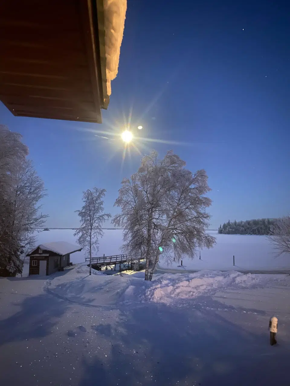 Frosty Moon Shadows Over Lac Seul