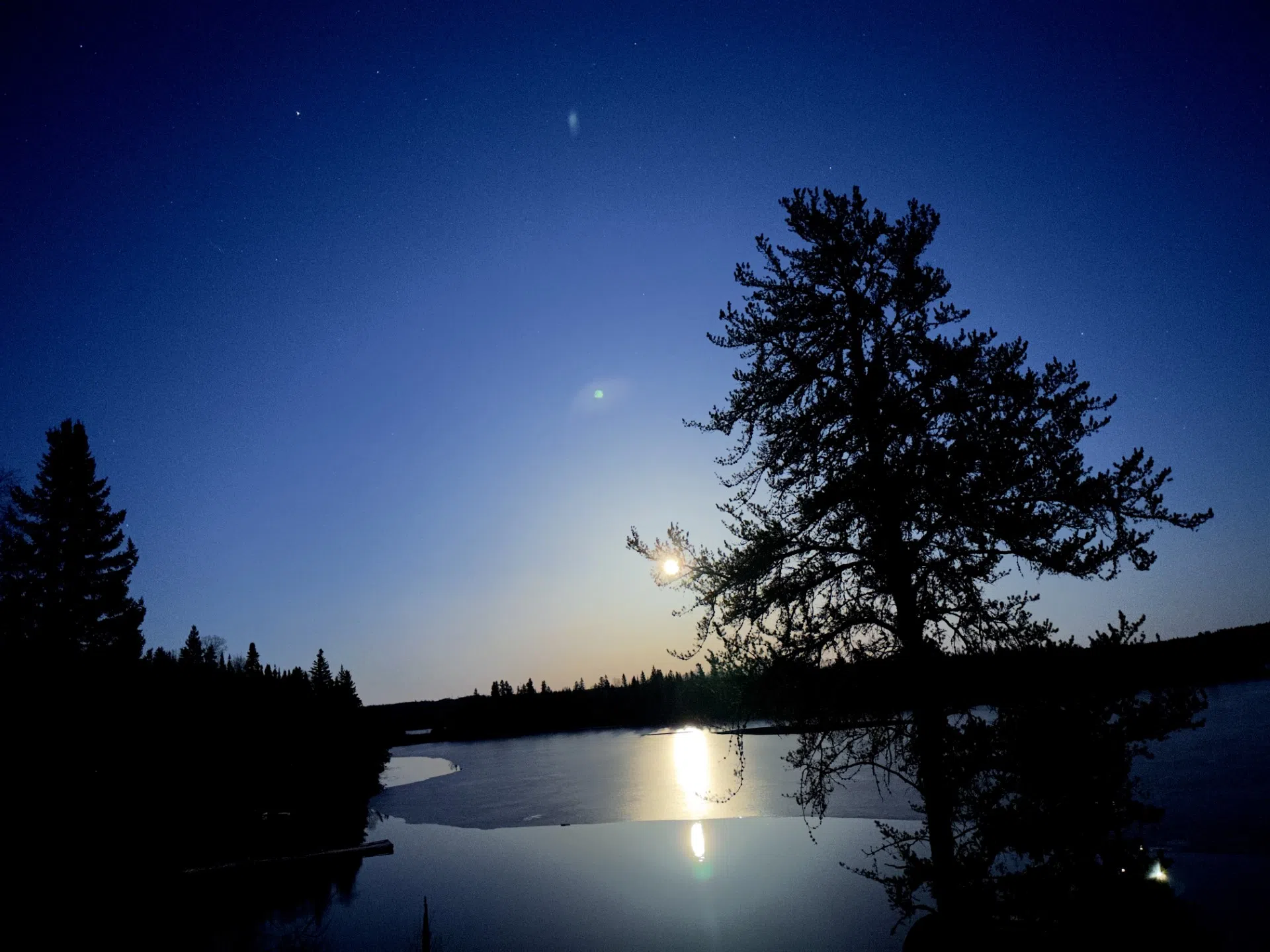 Bright Full Moon Over Avery Lake