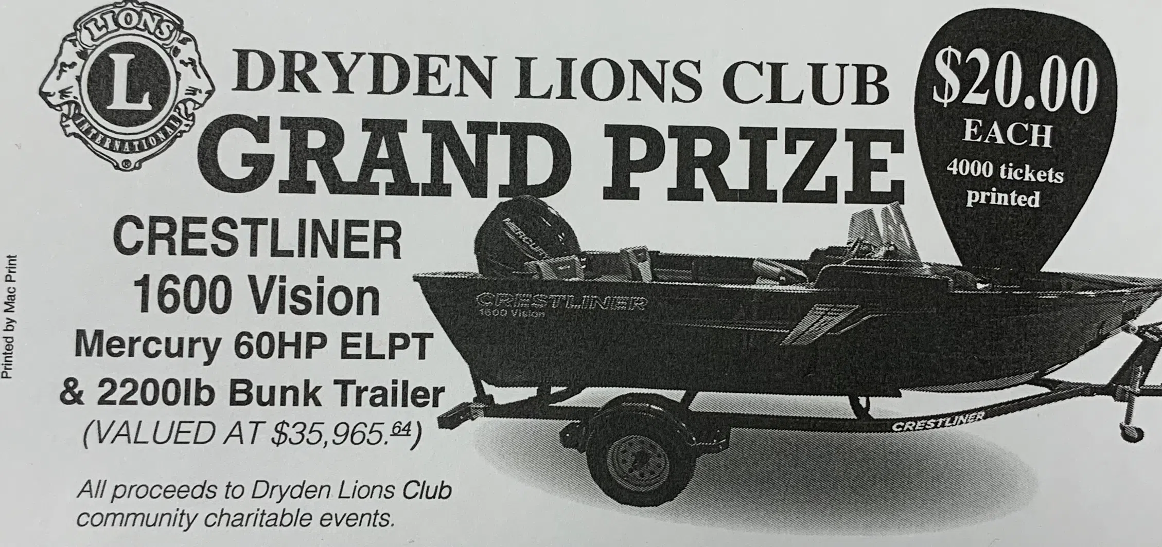 Dryden Lions Hold Boat Draw at CKDR