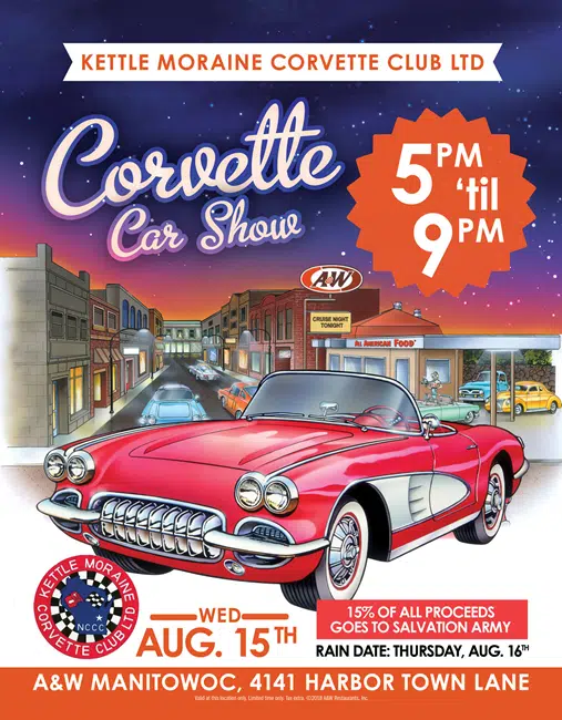 Corvette Show This Evening at Manitowoc A&W 