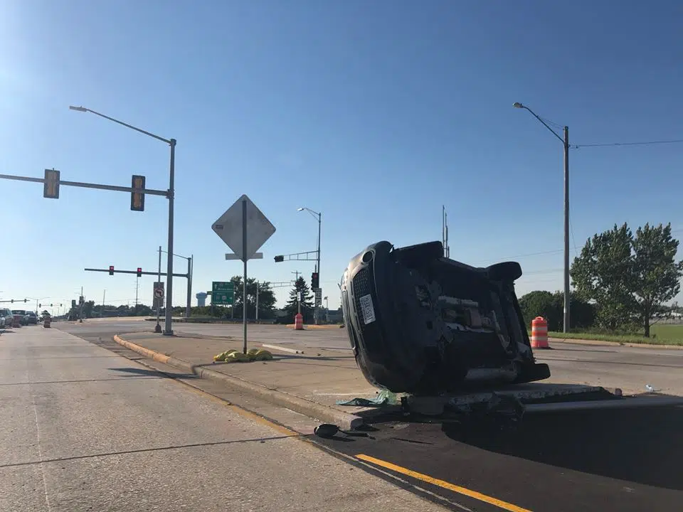 Attempted Traffic Stop Ends in Rollover Crash in Manitowoc