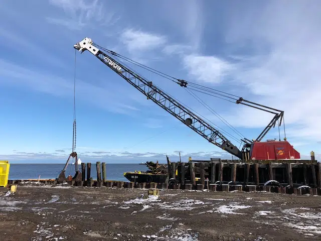 S.S. Badger Dock Repairs Underway