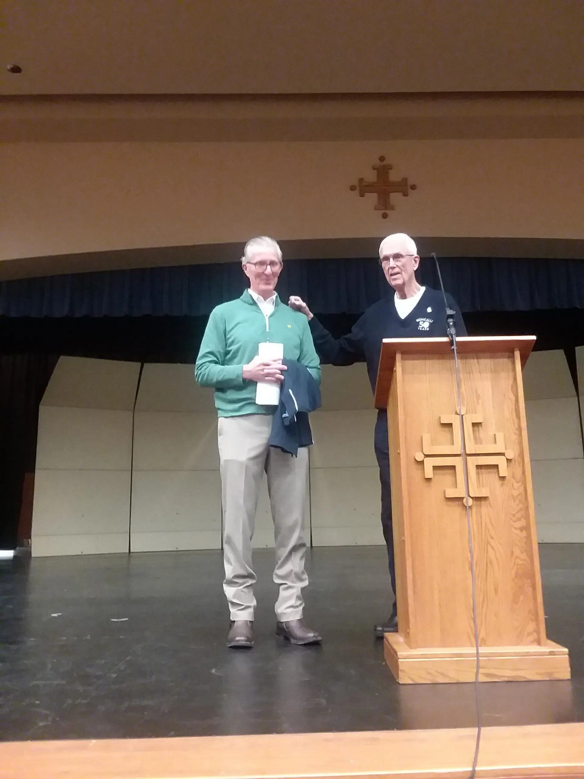 Oswald Returns to his Alma Mater, Roncalli High School