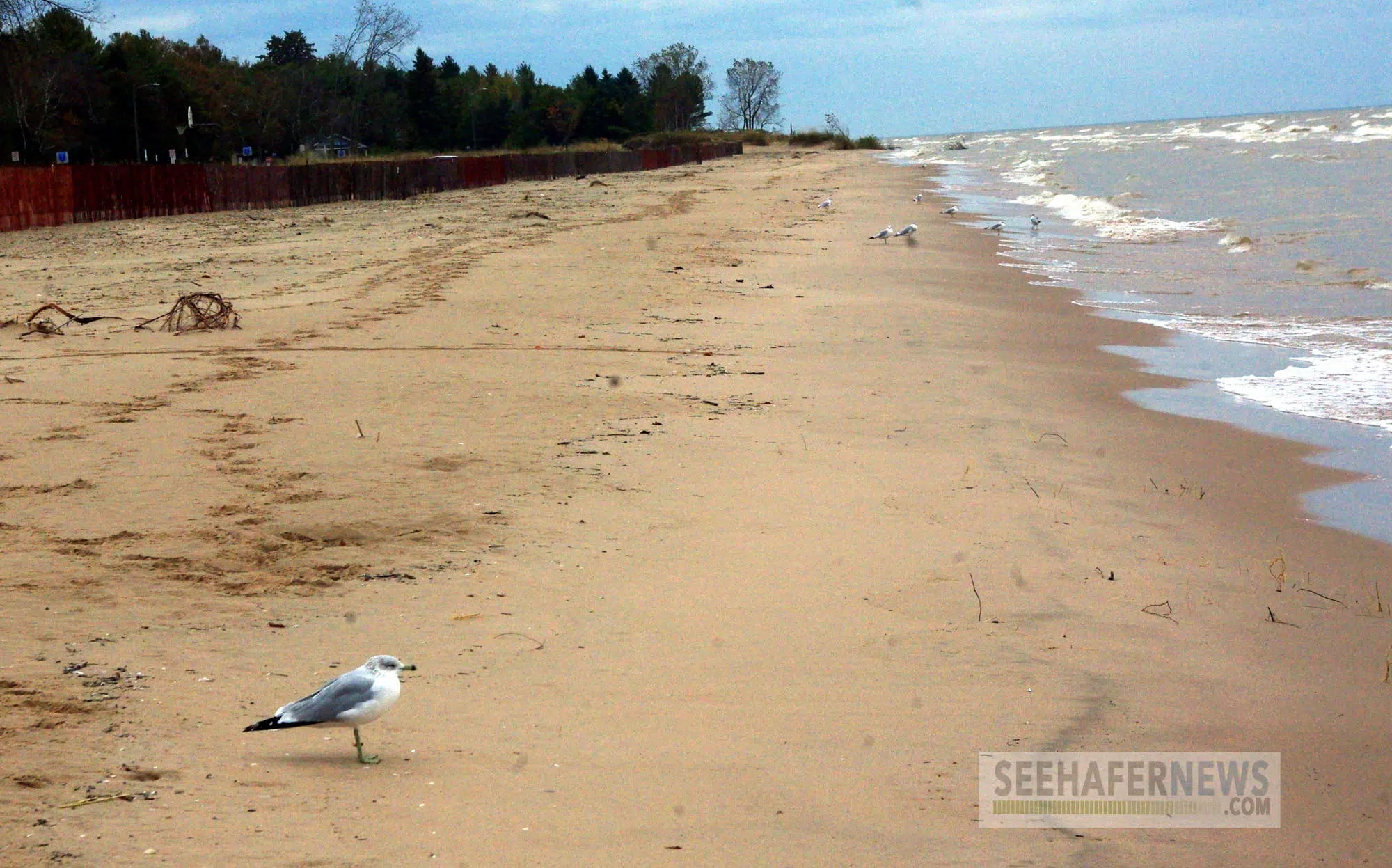 Neshotah Beach Warning Light Sigh Off for the Season