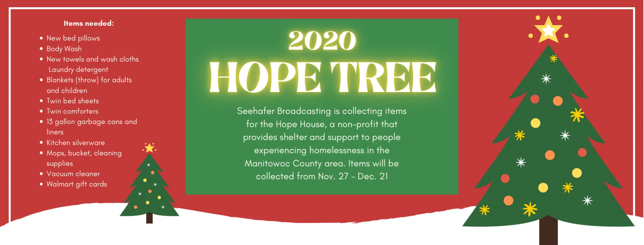 Seehafer Broadcasting Collecting Items for Hope House