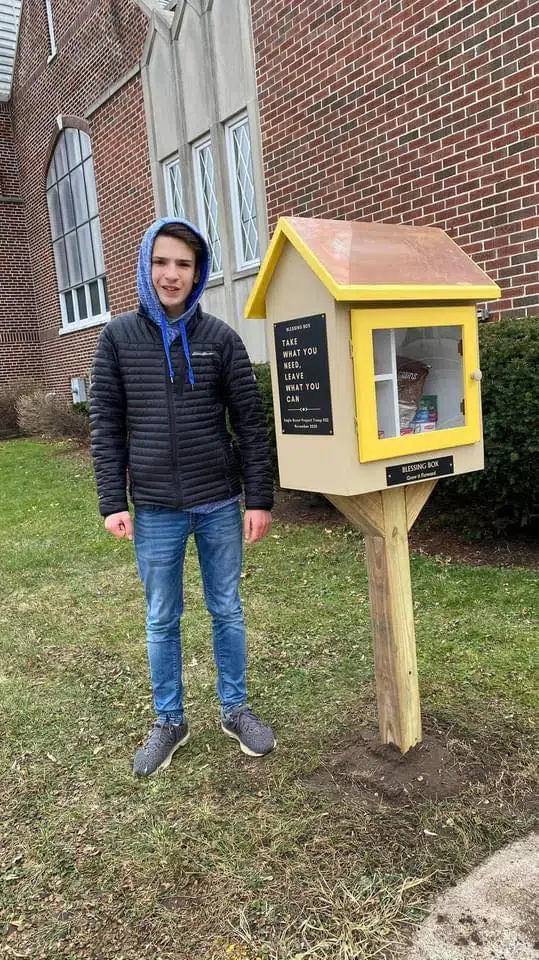 Young Man Establishes Blessing Boxes Throughout Town