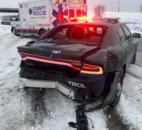 Brown County Crash Caves in the Back of a Sheriff’s Deputy’s Squad Car