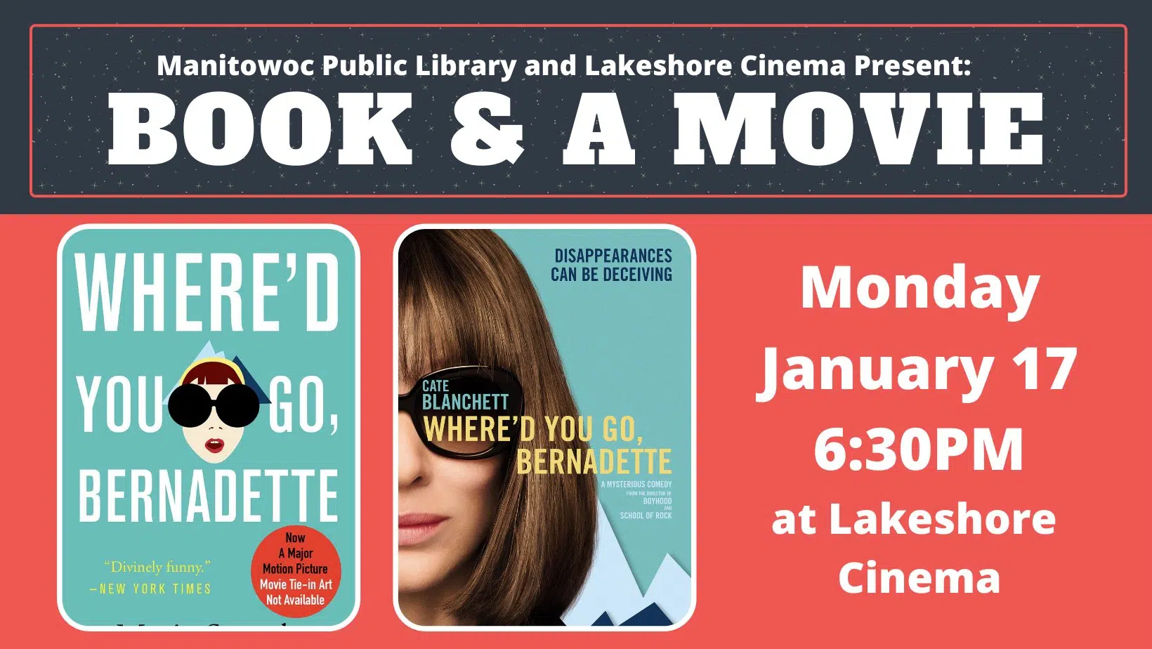 Manitowoc Public Library Brings Back "Book and a Movie" Series