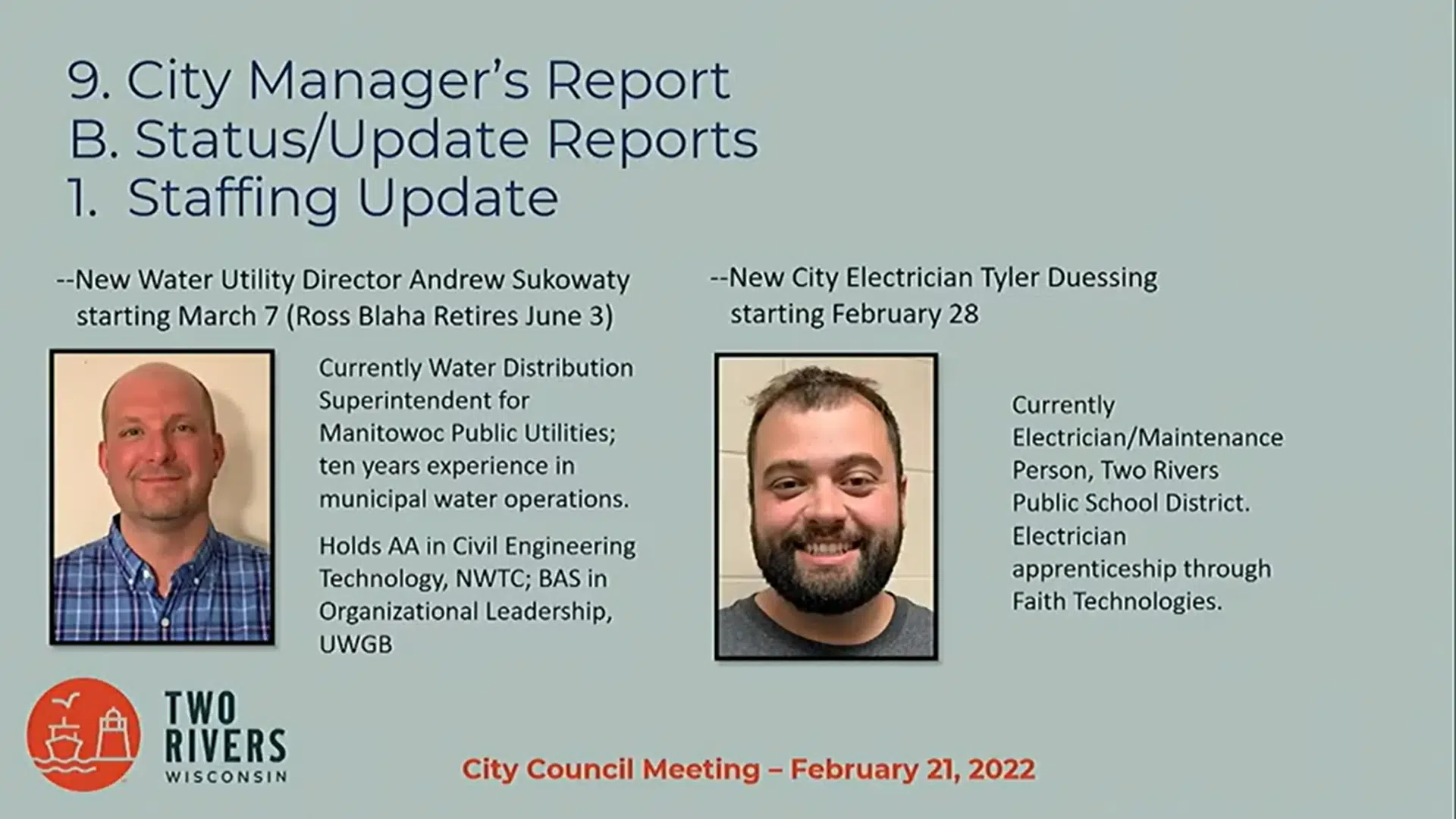 Staffing Changes Coming to Two Rivers
