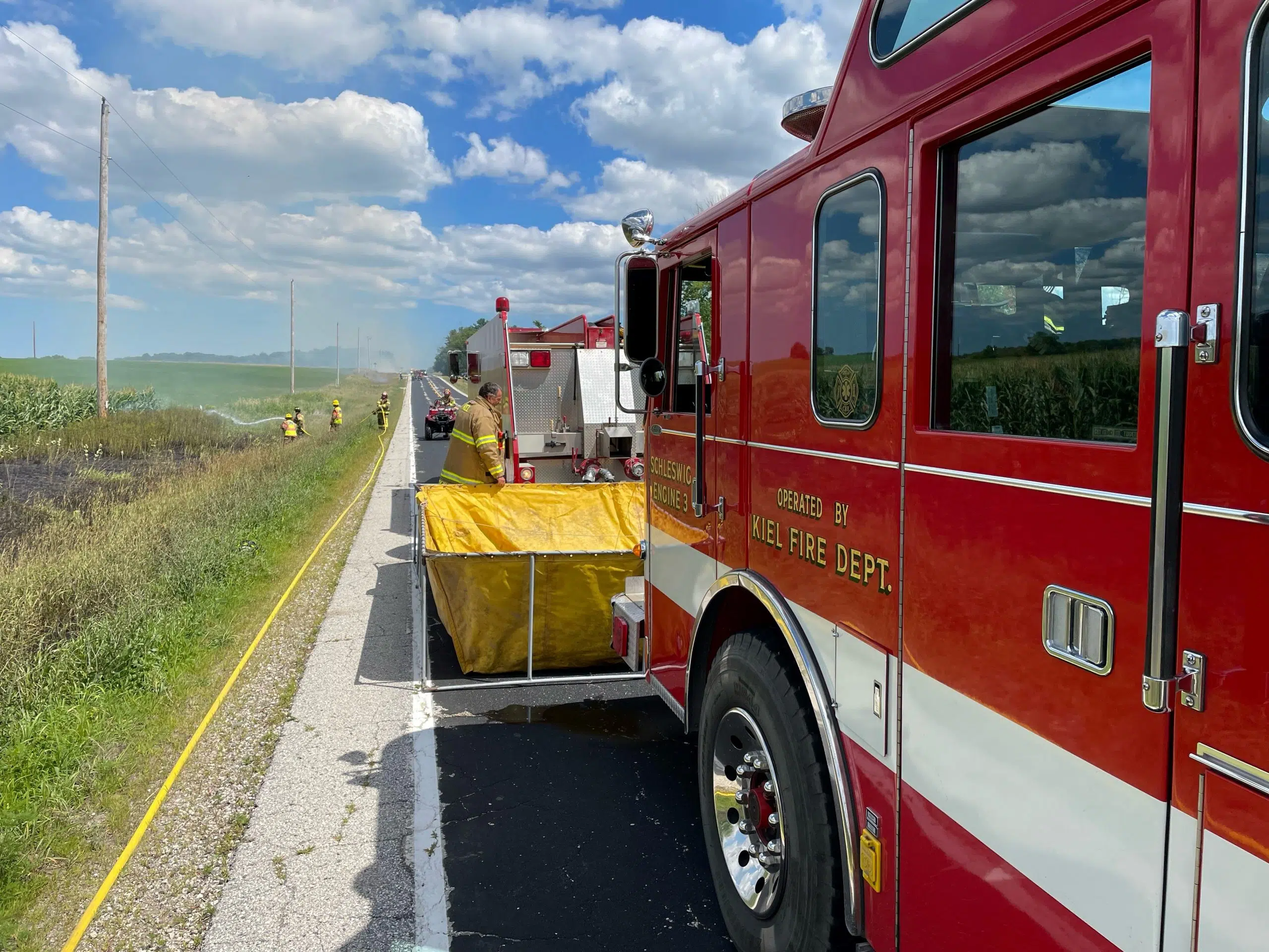 Large Grassfire Reported Near Kiel Saturday