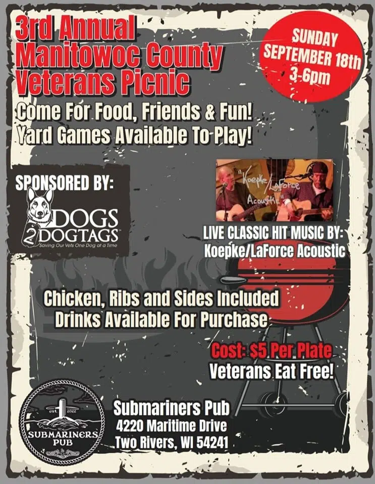 Manitowoc County Veterans Organization Teams with Dogs2DogTags for 3rd Annual Veterans Picnic