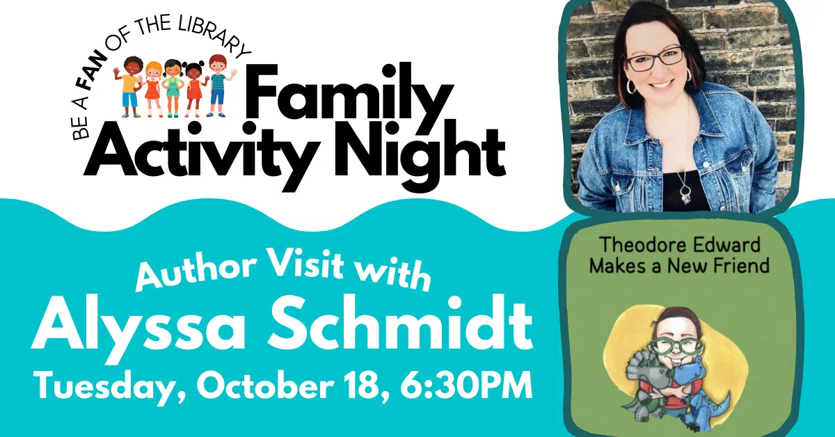 Local Writer to Read her Book at Upcoming Manitowoc Public Library Family Activity Night