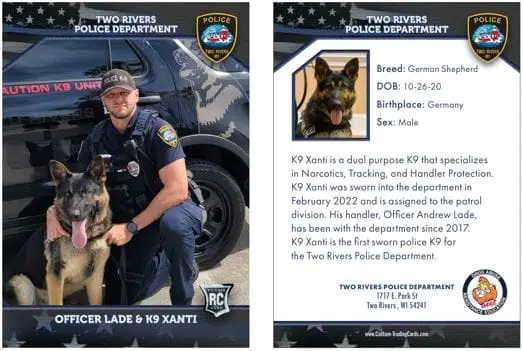 Two Rivers Police Officer and His K-9 Companion Have Hero Cards to Give Out
