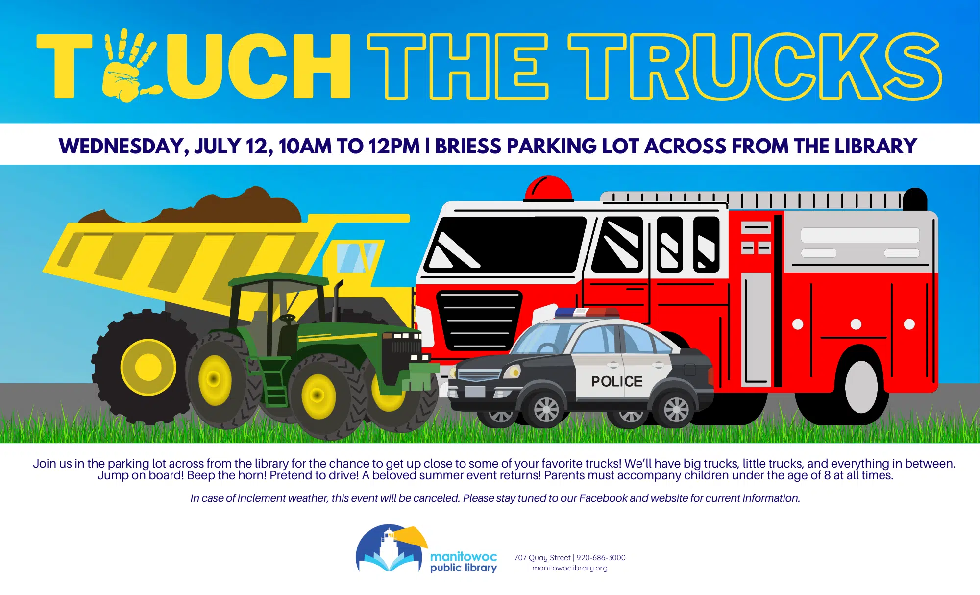 Manitowoc Public Library Invites the Community to "Touch the Trucks"