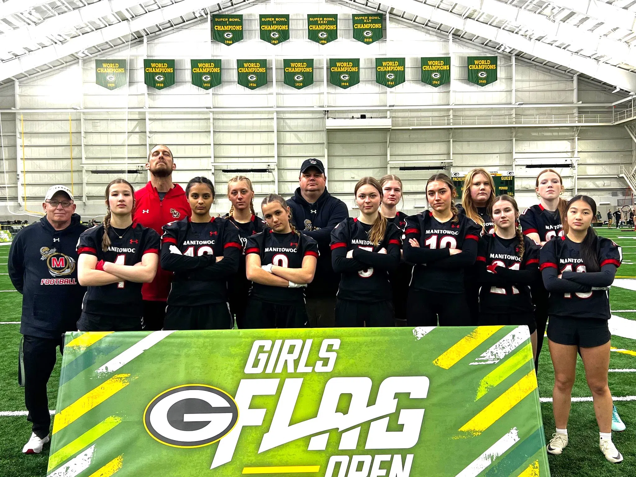Manitowoc Lincoln Girls Compete at Green Bay Packers Flag Open