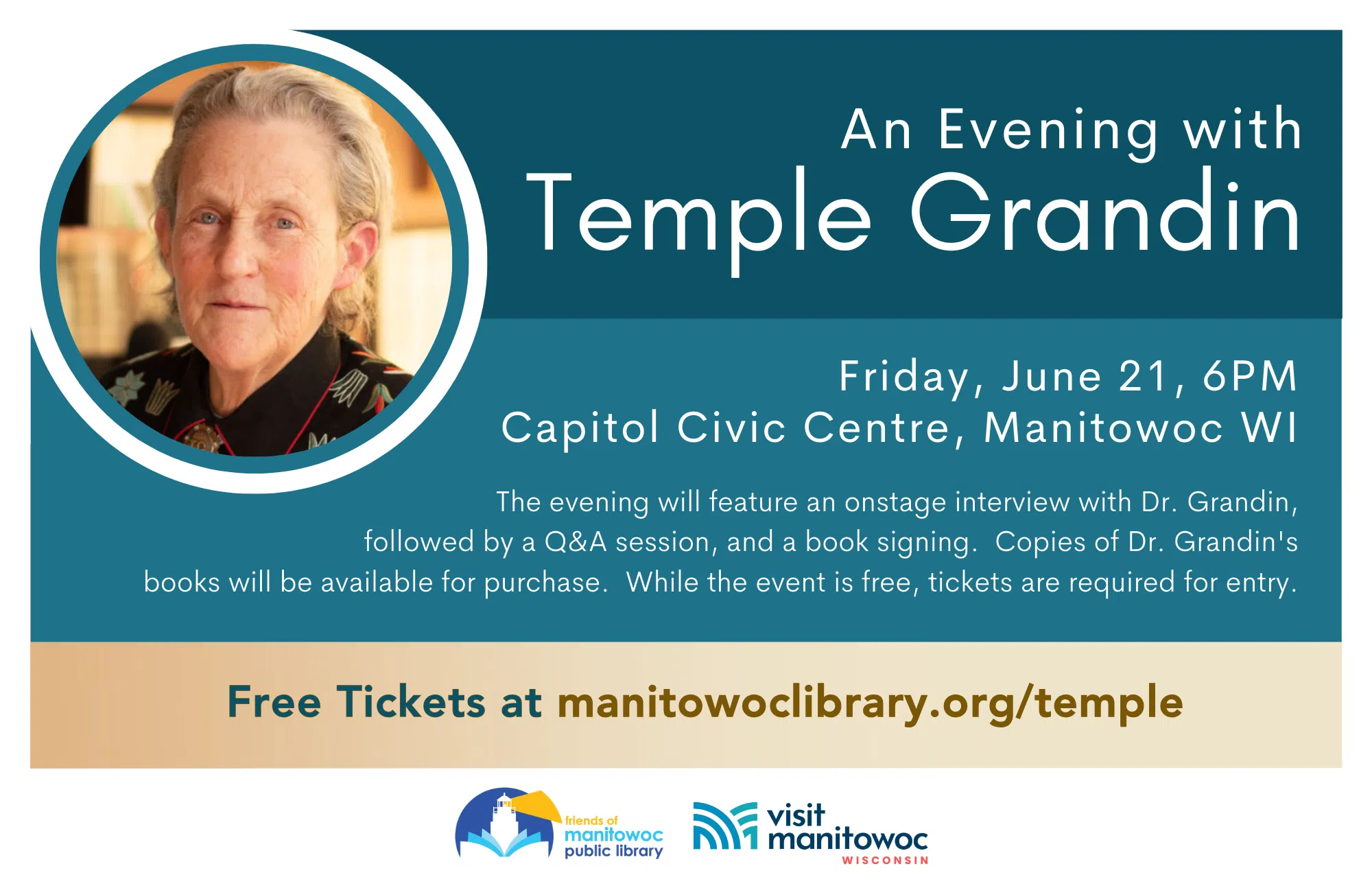Manitowoc Public Library Invites you to Create New Memories During "An Evening with Temple Grandin"