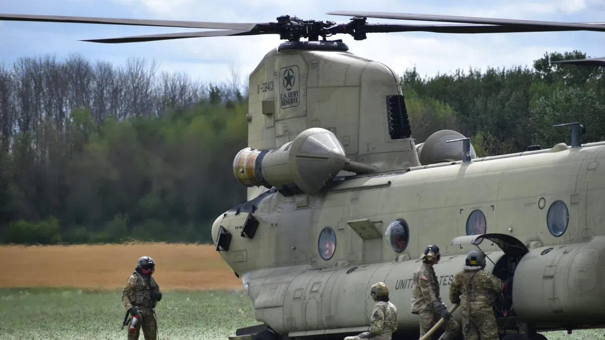 US Army training at Manitowoc County Airport