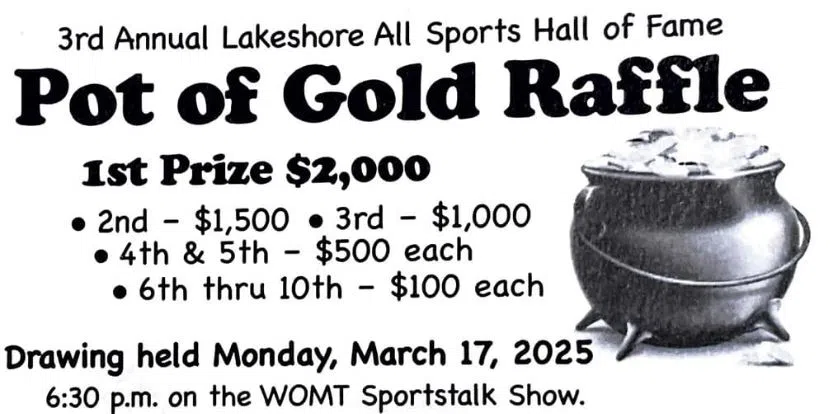 Lakeshore All Sports Hall of Fame Kicks off 3rd Annual Pot of Gold Raffle