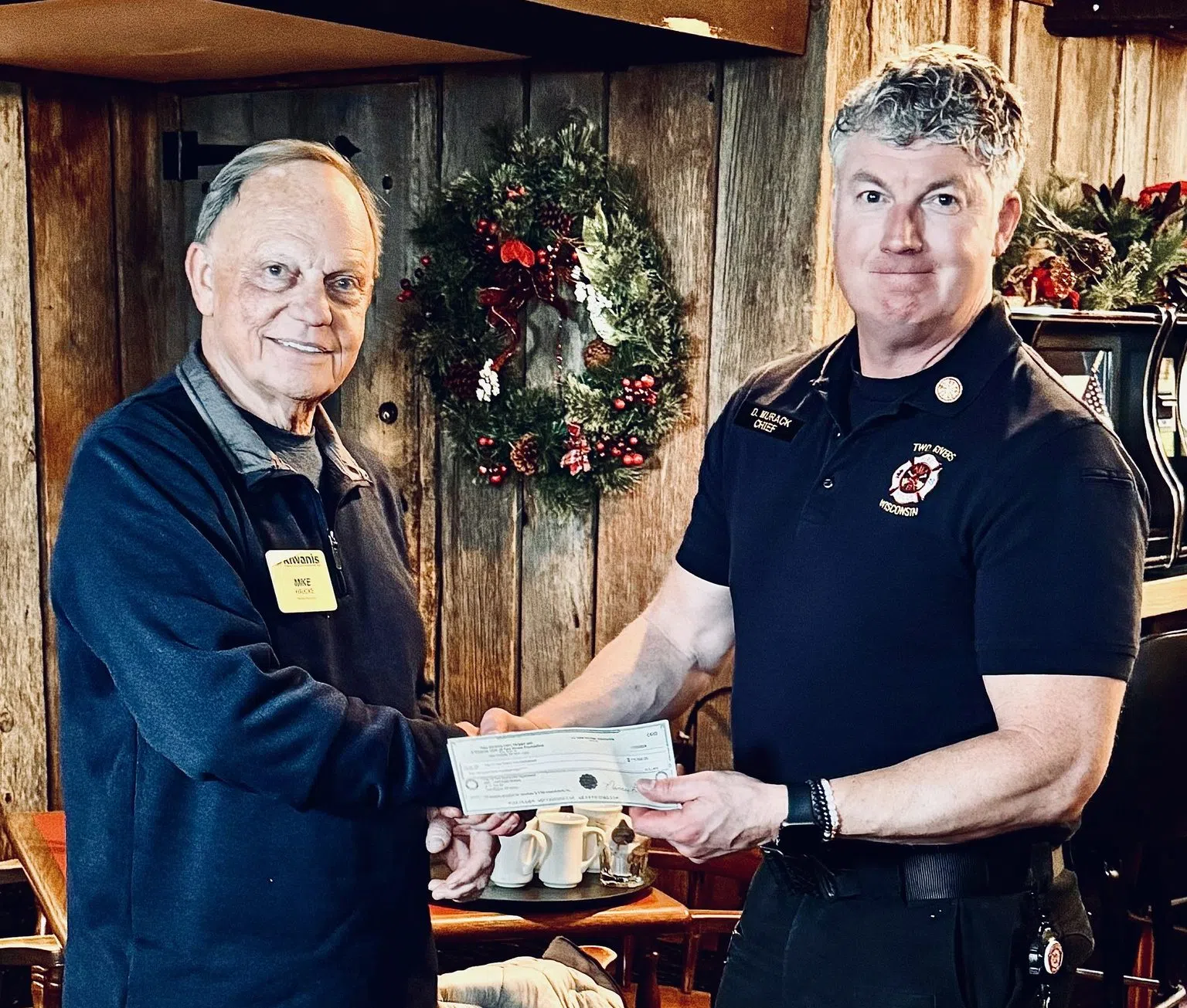 Two Rivers Kiwanis Donates Equipment to Two Rivers Fire Department