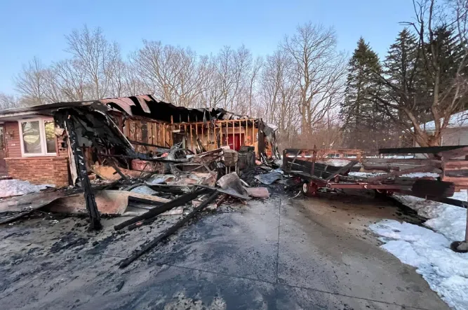 Garage in Elkhart Lake Suffers Major Damage Due to Fire