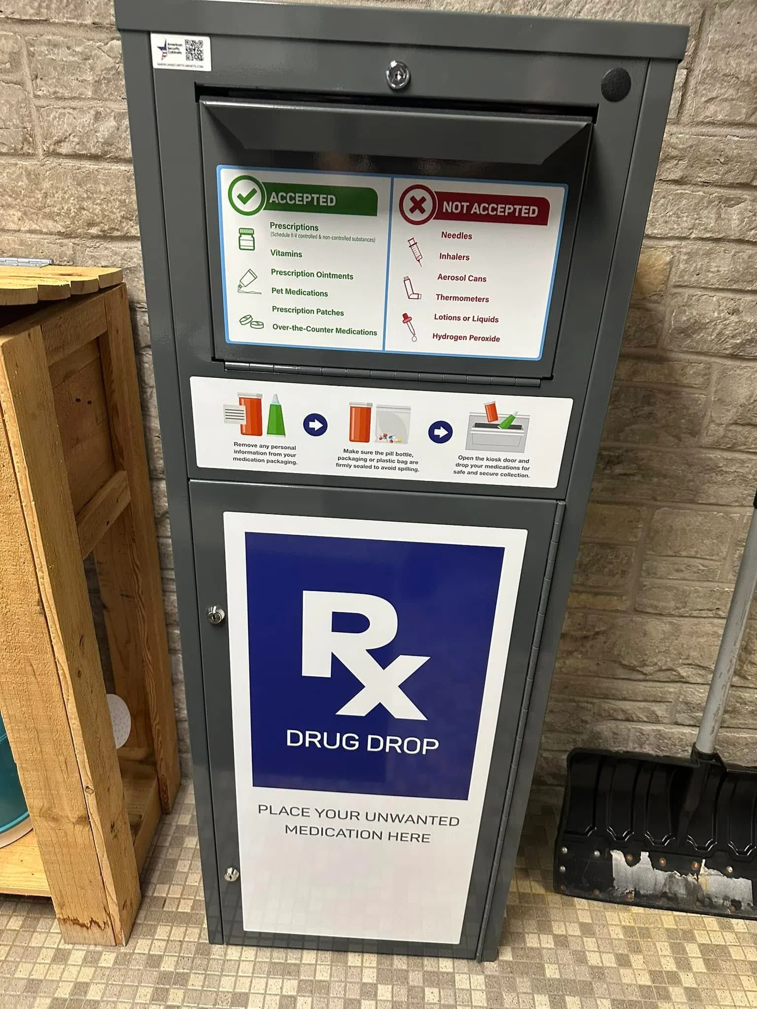 Drug Drop Off Box Installed at Brillion Police Department