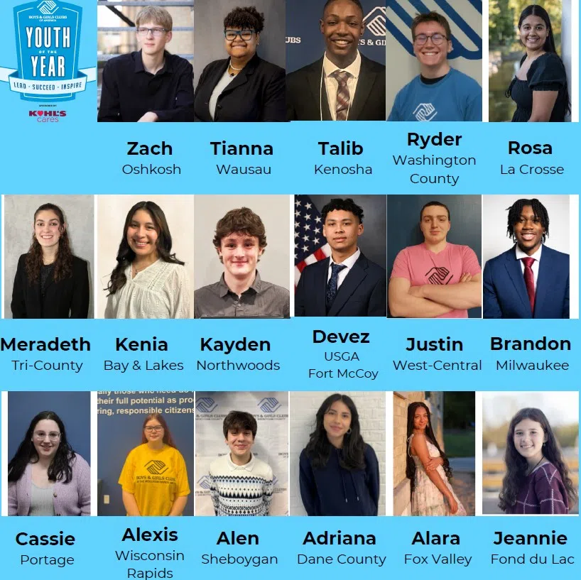 Northeastern Wisconsin Teen Leaders to Compete for State Youth of the Year