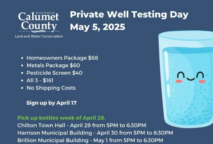 Calumet County Residents Reminded About Testing Private Wells