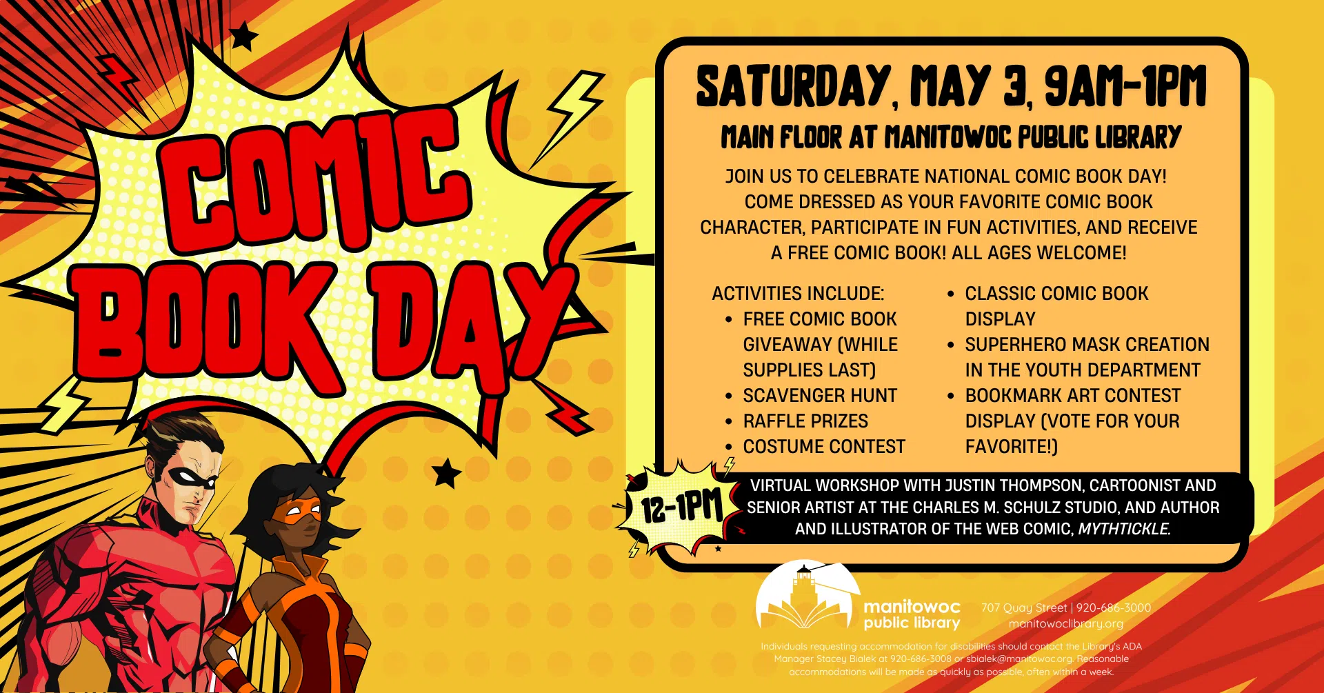 Is It a Bird? Is It a Plane? No! It's Comic Book Day 2025 at Manitowoc Public Library!