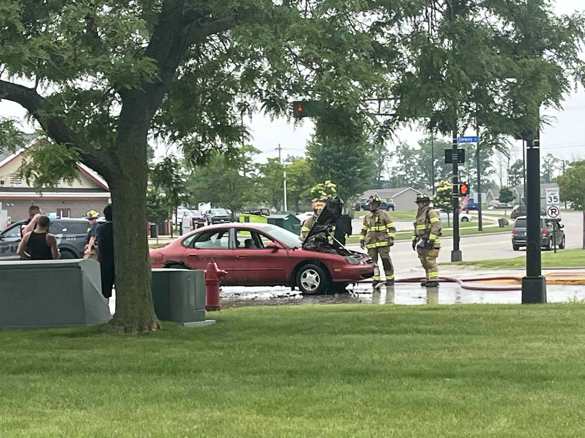 Car Catches Fire in Manitowoc