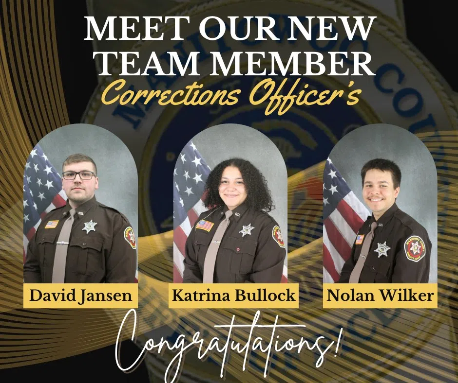Manitowoc County Sheriff's Office Welcomes Three New Corrections Officers
