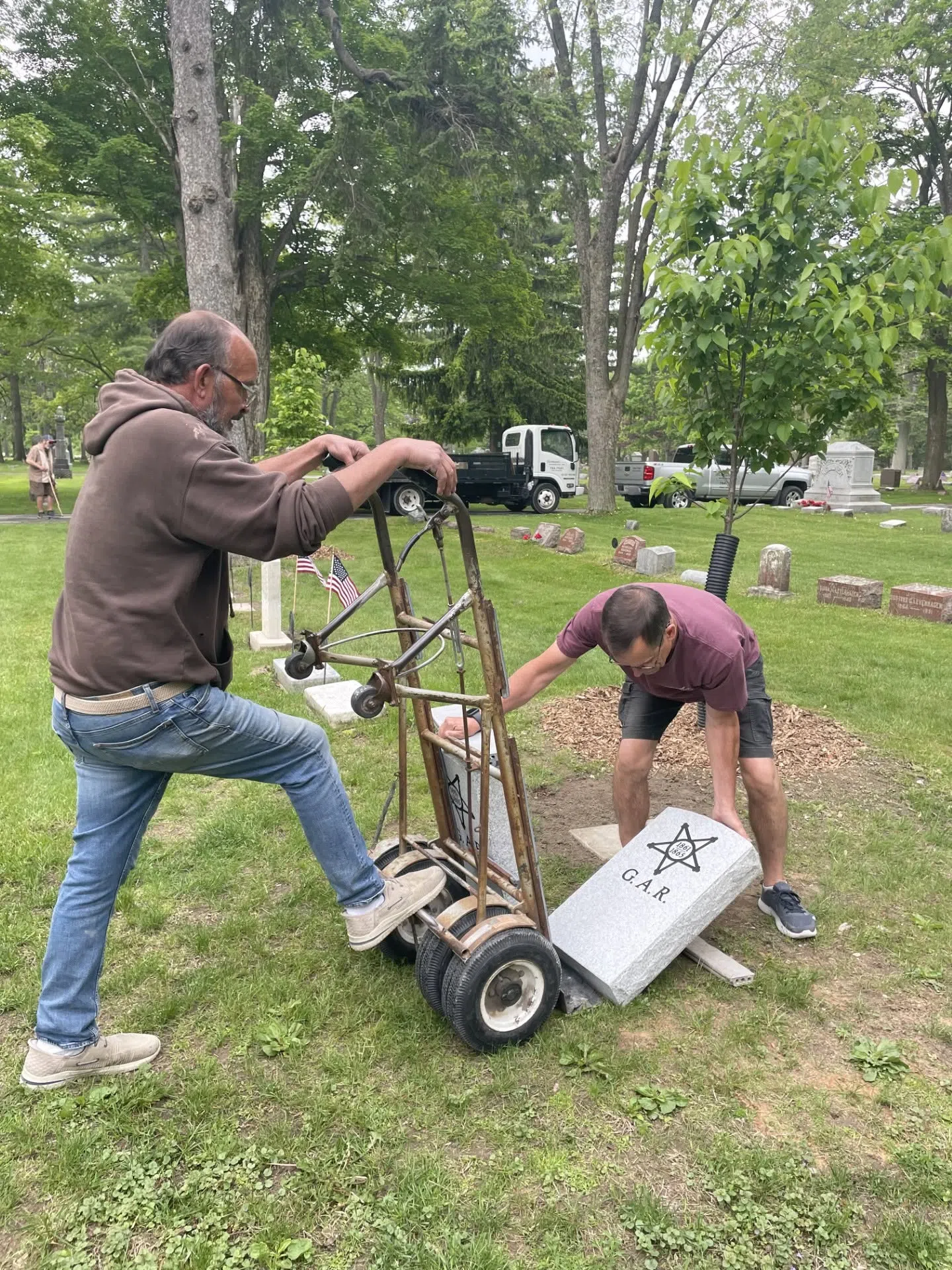 Ten Civil War Gravestones Restored in Evergreen Cemetery