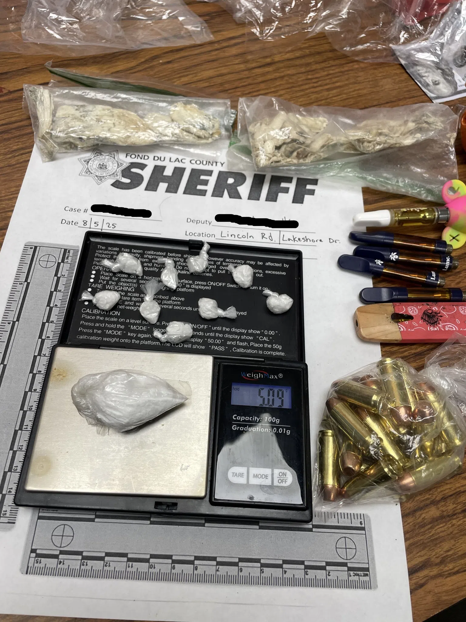 Crack, Mushrooms, Cocaine, and Bullets Seized after Fond du Lac County Police Chase