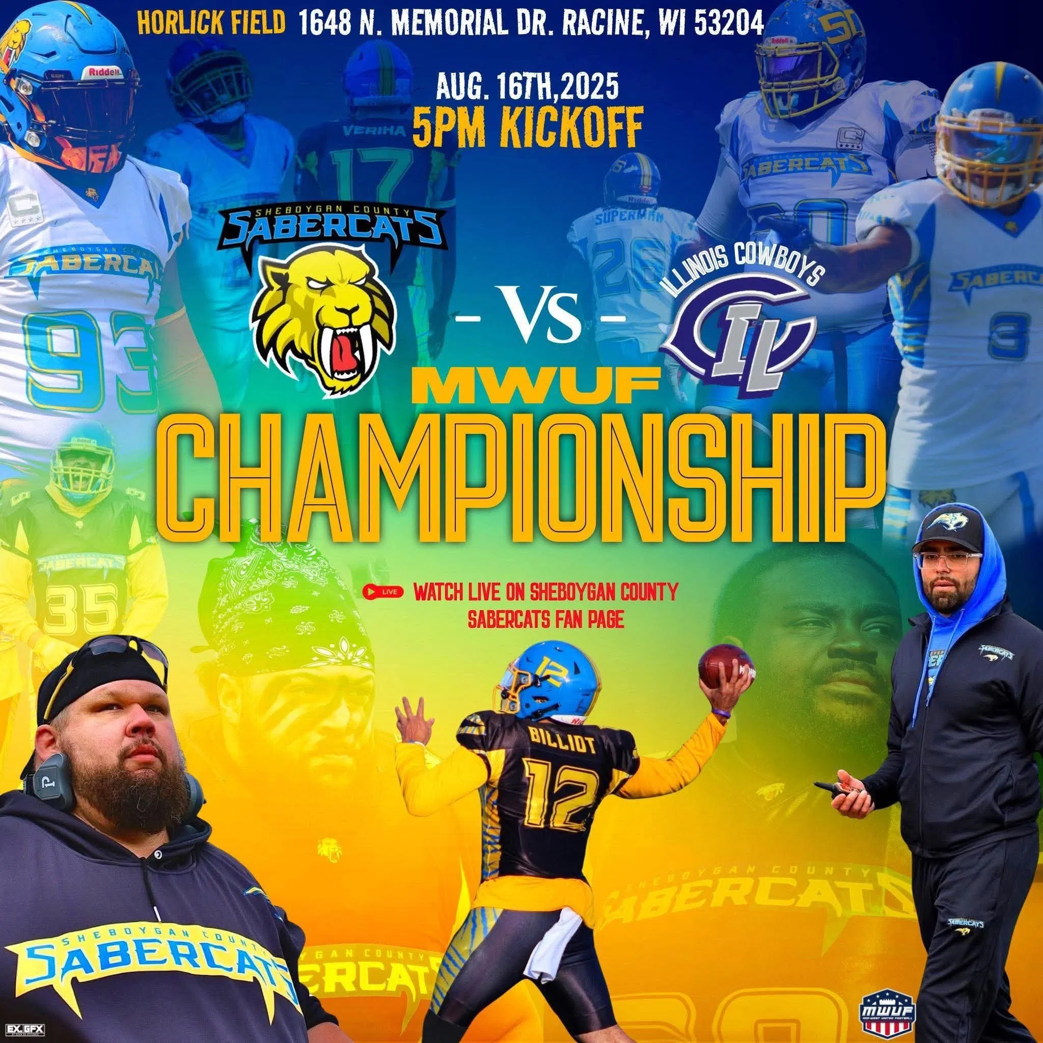 Sheboygan County SaberCats Facing Major Rematch in MWUFL Championship