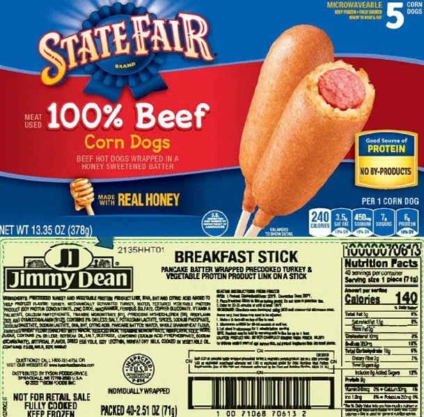 58 million Pounds of Jimmy Dean, State Fair Products Recalled due to Foreign Contamination