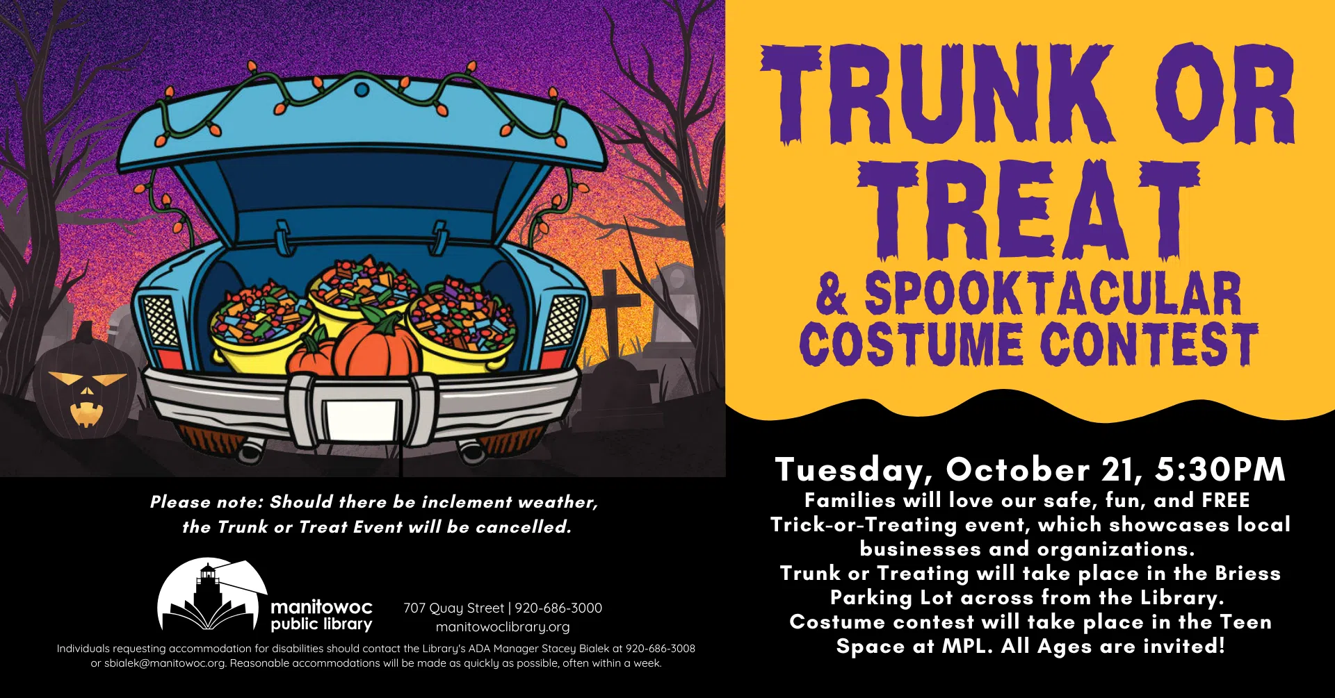 It's Going to Be a Scary-Good Time at MPL during Trunk or Treat & the Spooktacular Costume Contest!