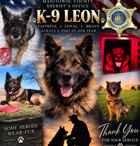 Manitowoc County Sheriff's Deputies Honor Recently Passed Retired K9