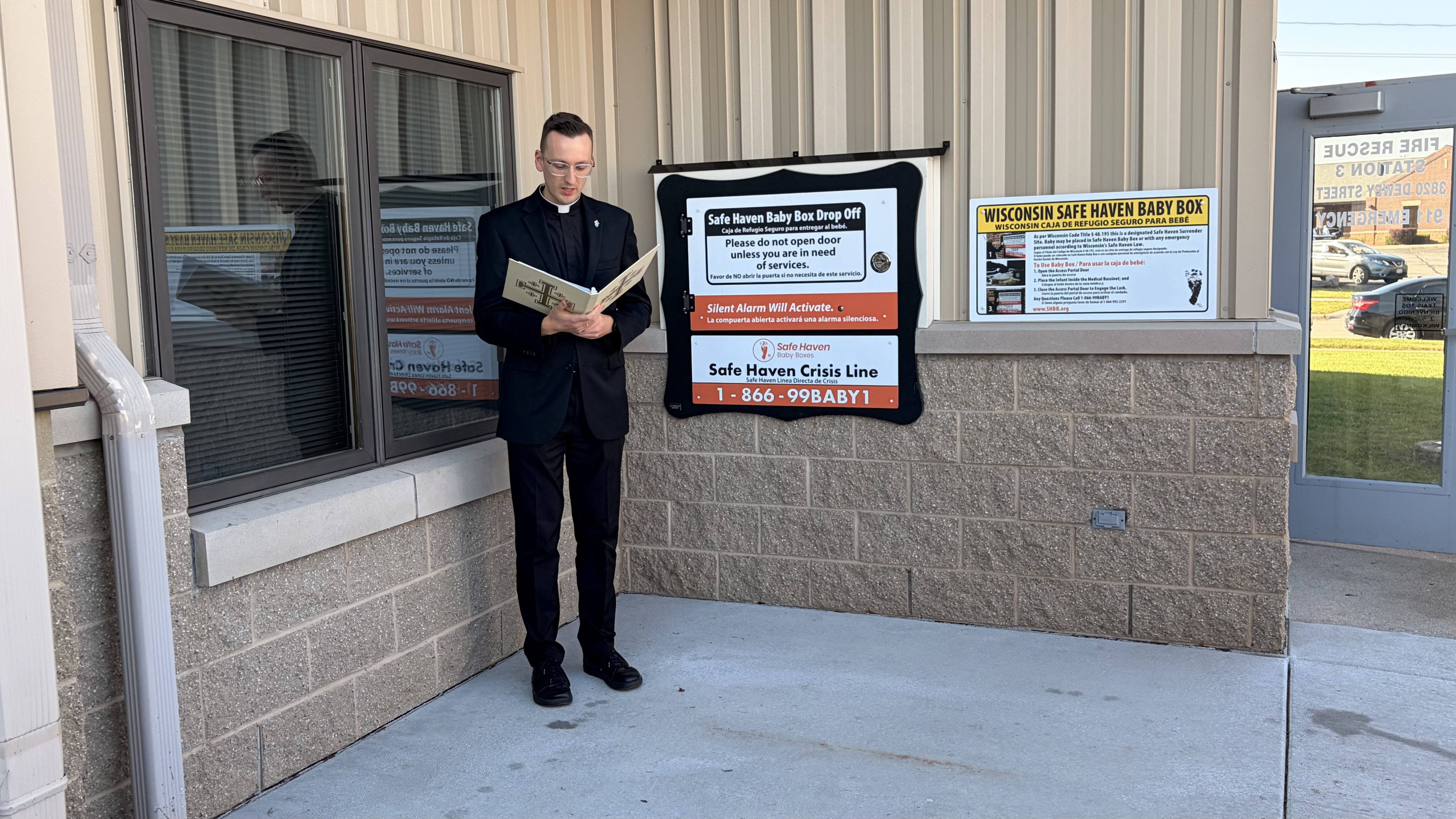 Manitowoc County Organizations Gather To Dedicate New Safe Haven Baby Box