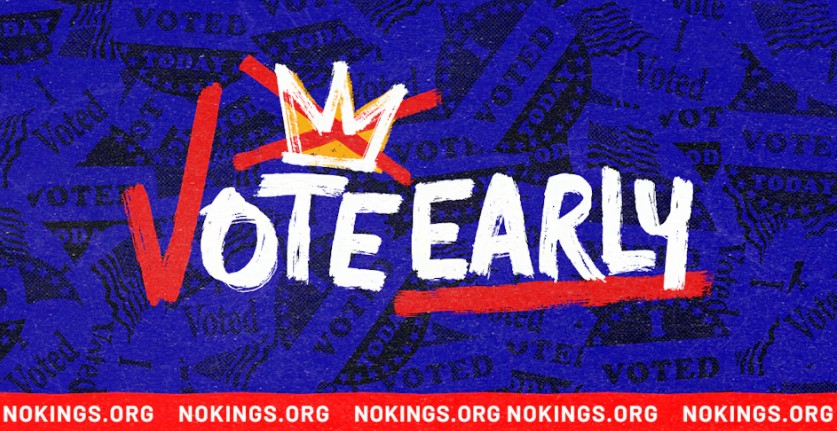 No Kings Organizers Encourage Early Voting Among All Voters