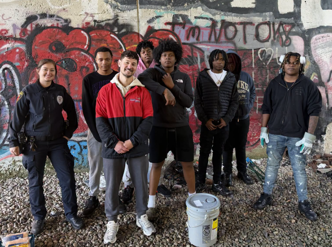 Sheboygan South High School Teams Up with SPD to Clean Up Graffiti