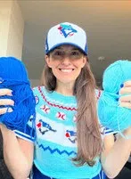 Sean Kelly & Mariam Serkal track down Blue Jays fan Karla Courtney: She's knitting a good-luck sweater that can only be worked on during game days