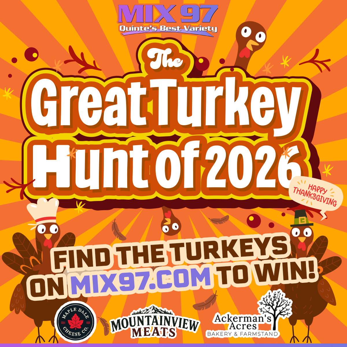 Feature: https://mix97.com/contest-the-great-turkey-hunt-of-2026/