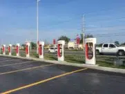 Tesla charging stations up and running
