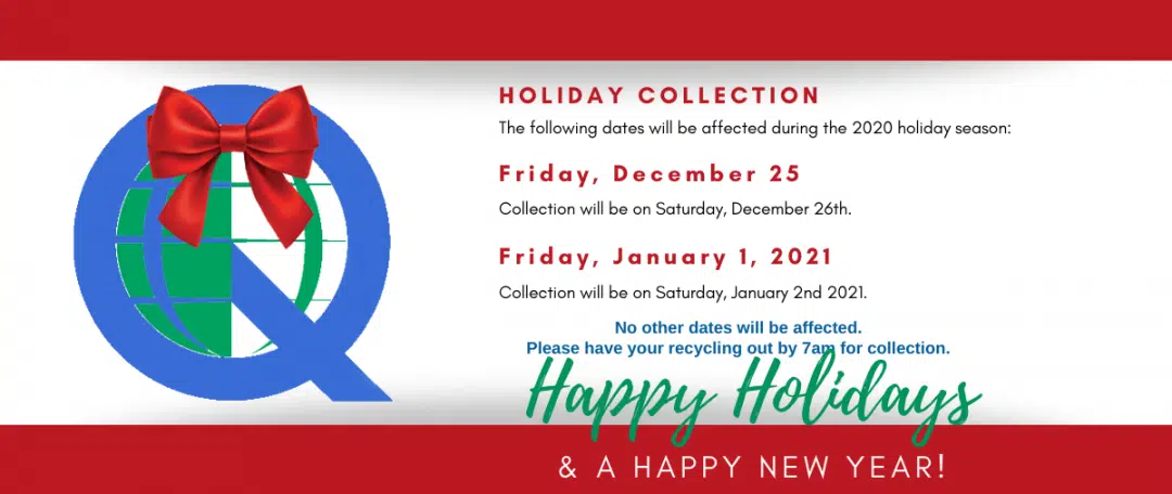 Holiday garbage collection schedule