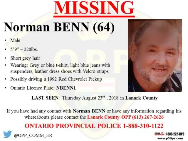 Lanark County man missing