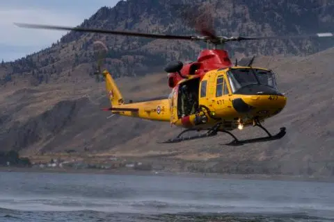 Griffon helicopter used in kayaker rescue