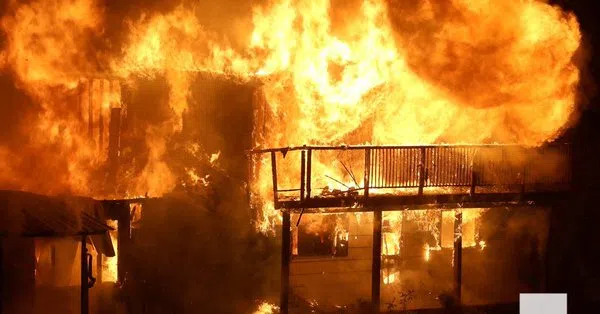Rice Lake area house burns down