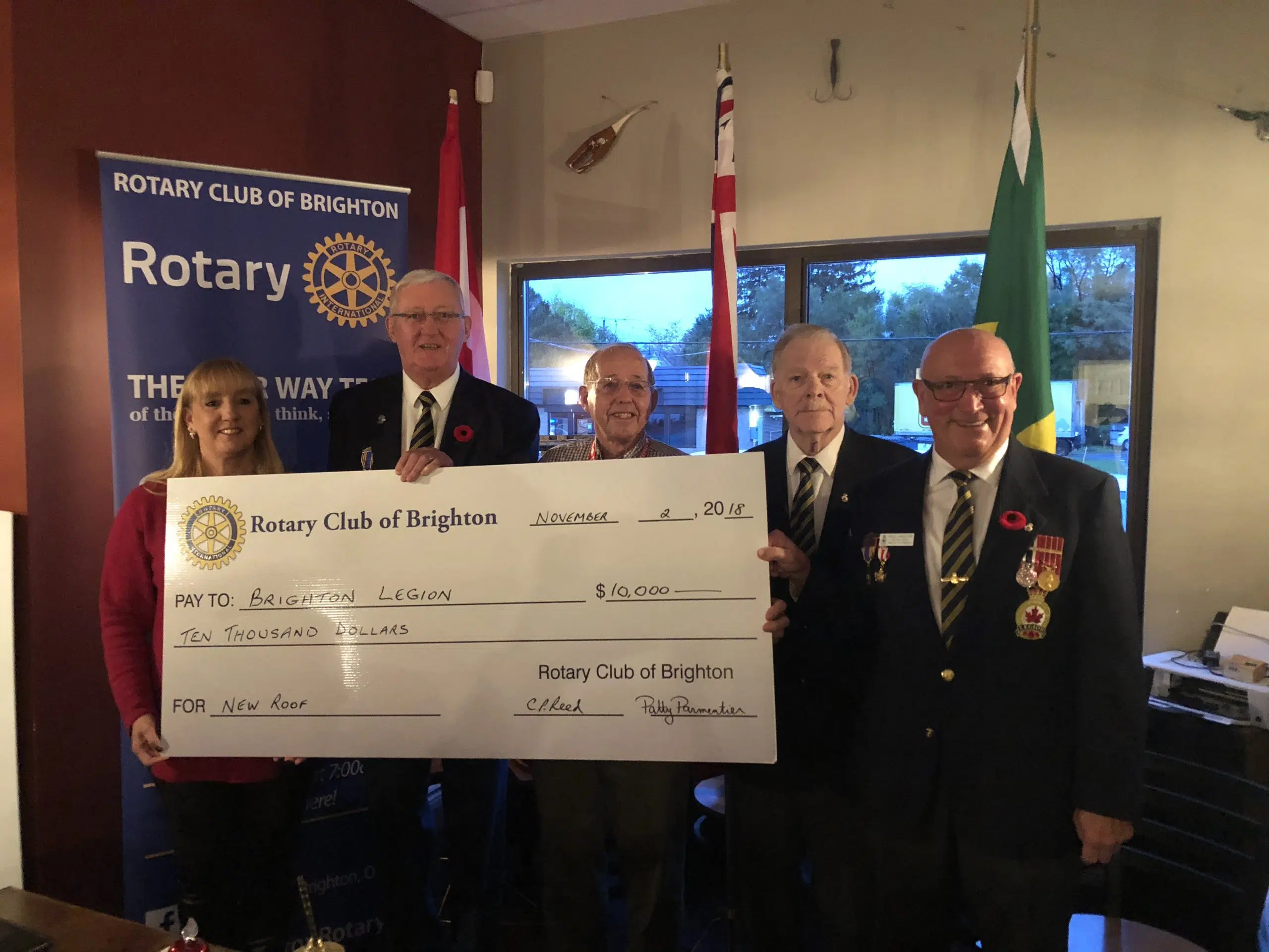 Rotary supports Legion roof fund